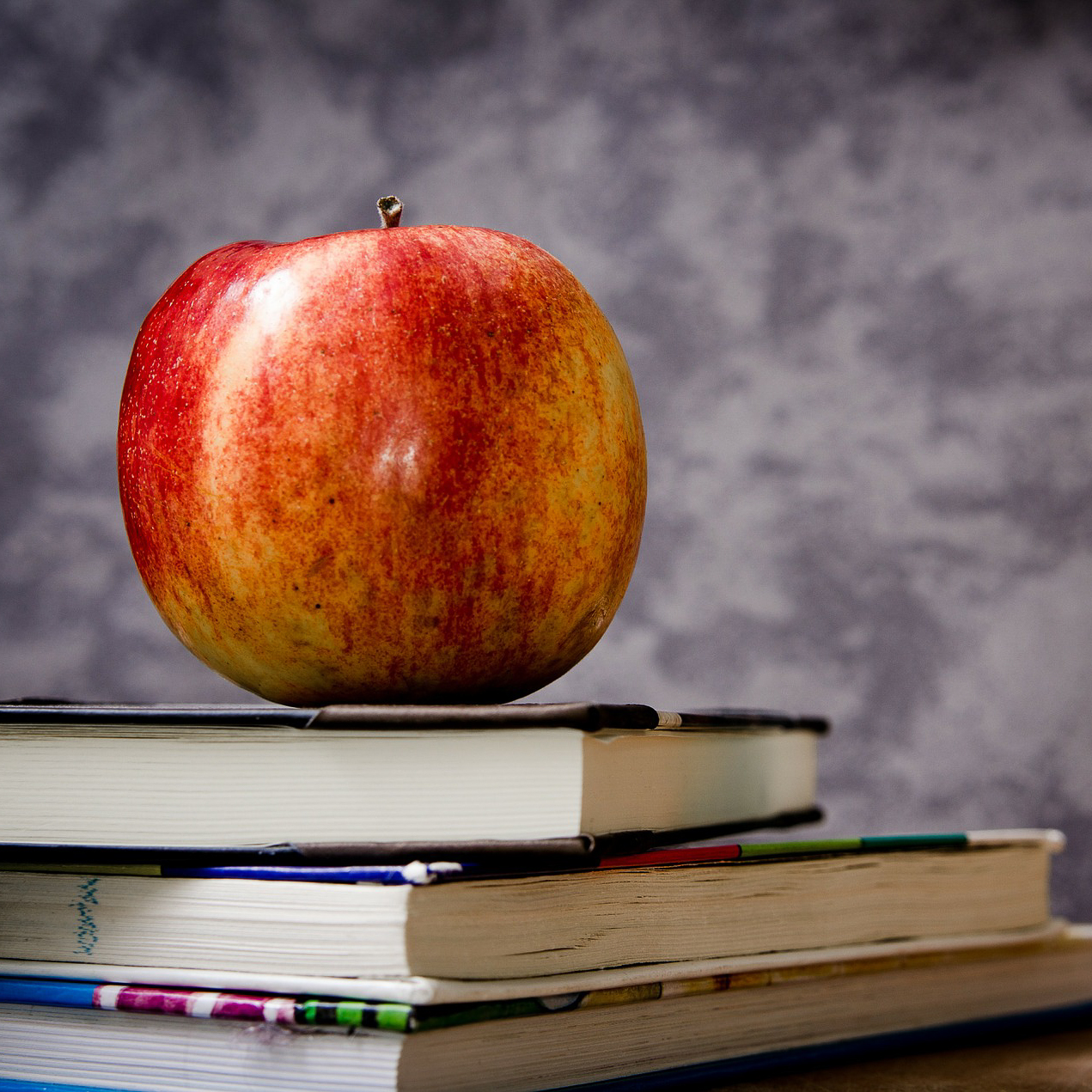 apple on desk